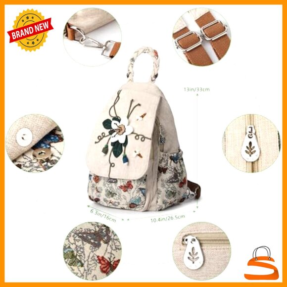 Canvas Convertible Sling Backpack, Adjustable Daypack for Travel & Outdoor